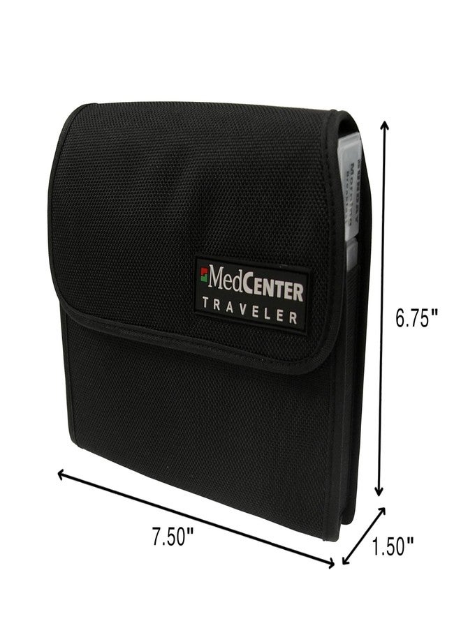 ميدسينتر منظم حبوب MEDCENTER Traveler لمدة 7 أيام، مناسب لحسابات التوفير الصحي/حسابات الإنفاق المرن، علبة حبوب محمولة، منظم أدوية كبير السعة للسفر مع 4 أقسام يومية، علبة حبوب من النايلون للسفر، حجم كبير - Image 2